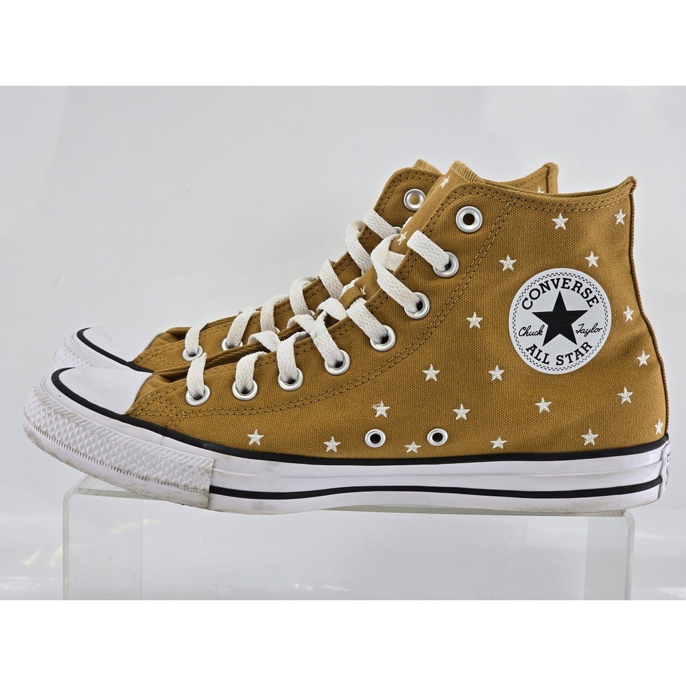 Converse Chuck Taylor All Star High Top Mens 9 Womens 11 Gold Star - Excellent - Picture 10 of 11